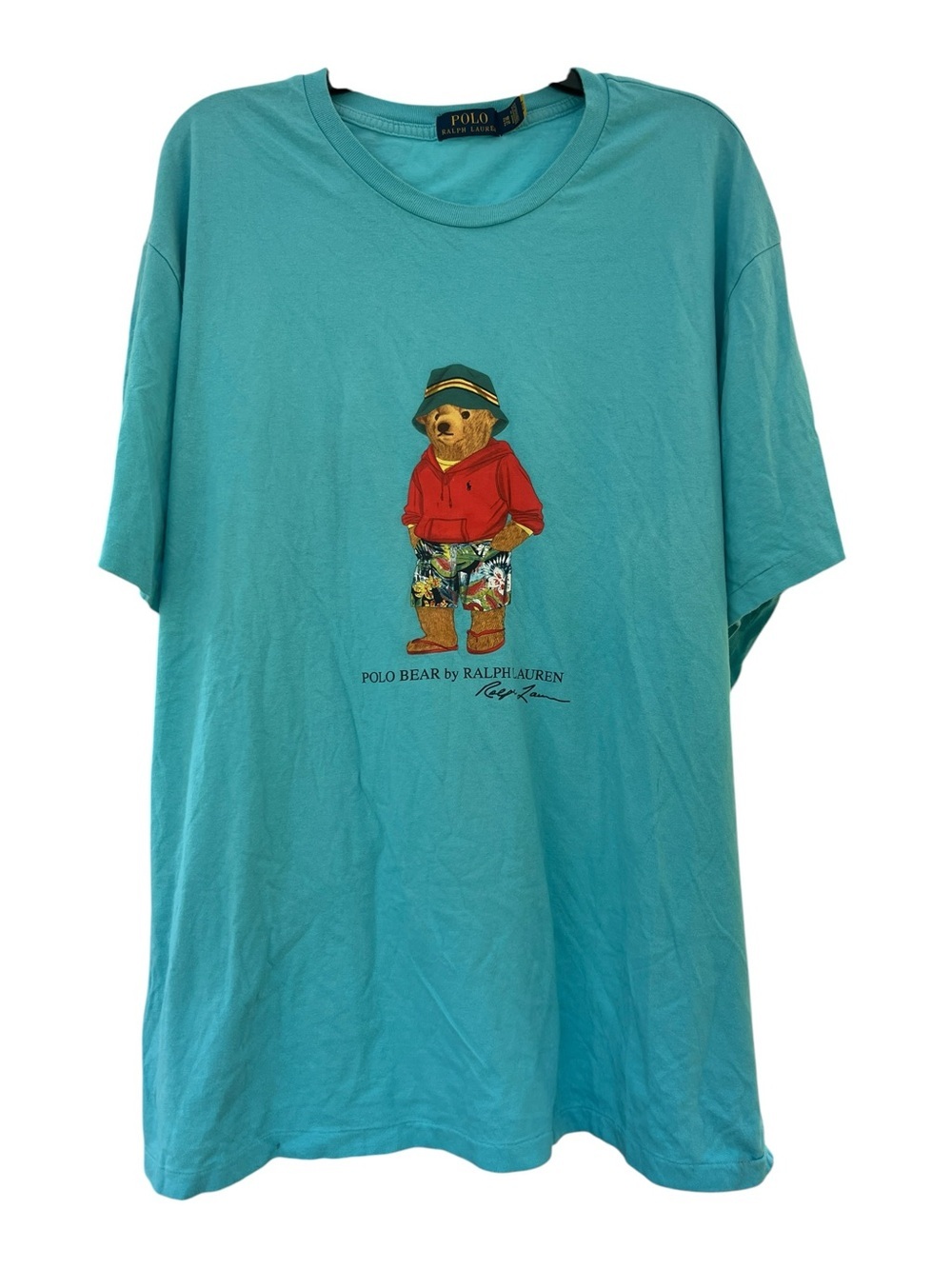 Polo Ralph Lauren Bucket Hat Tropical Bear Classic Fit T Shirt Men's Size 2XB